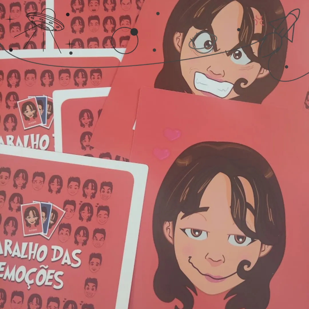 Baralho das Emoções da RHJOGOS para dinâmicas de grupo, desenvolvimento emocional, team building e identificação de sentimentos.