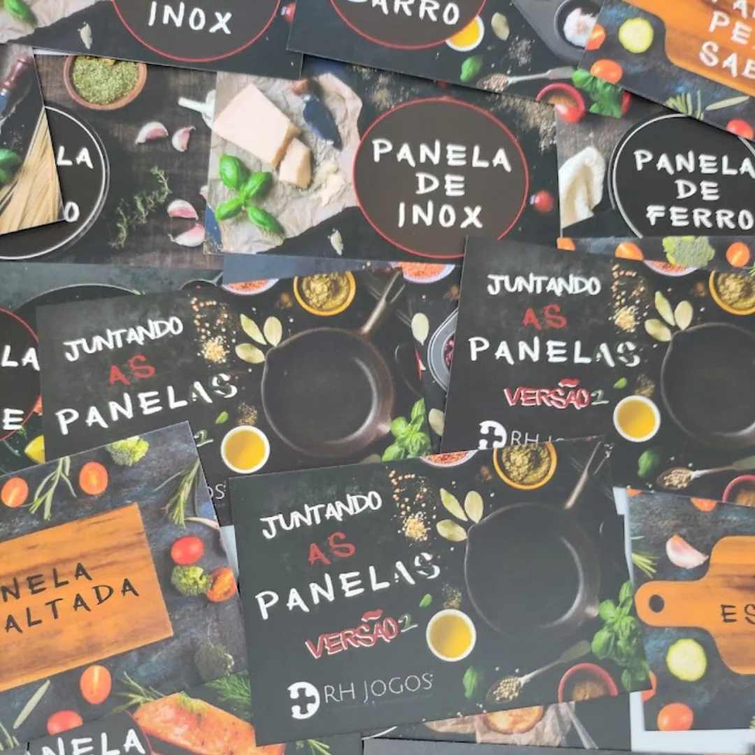 Dinâmica Juntando as Panelas da RHJOGOS para quebra-gelo, integração e team building em treinamentos corporativos.