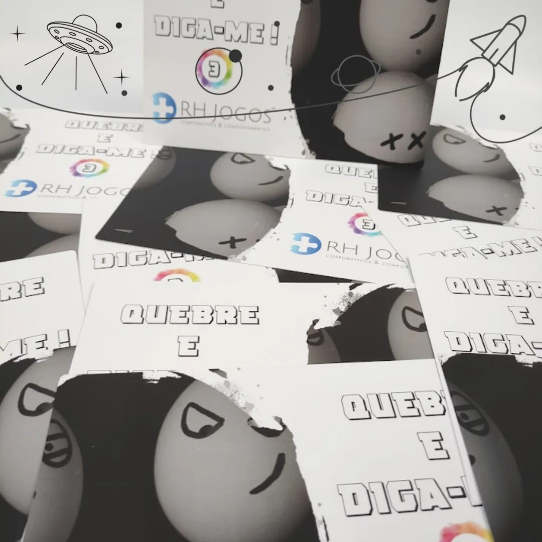 Jogo Quebre e Diga-me da RHJOGOS – cartas impressas de ditados populares para trabalhar, ressignificação, reflexão e quebra de crenças limitantes, excelente quebra gelo para palestras e atividades de autoconhecimento.