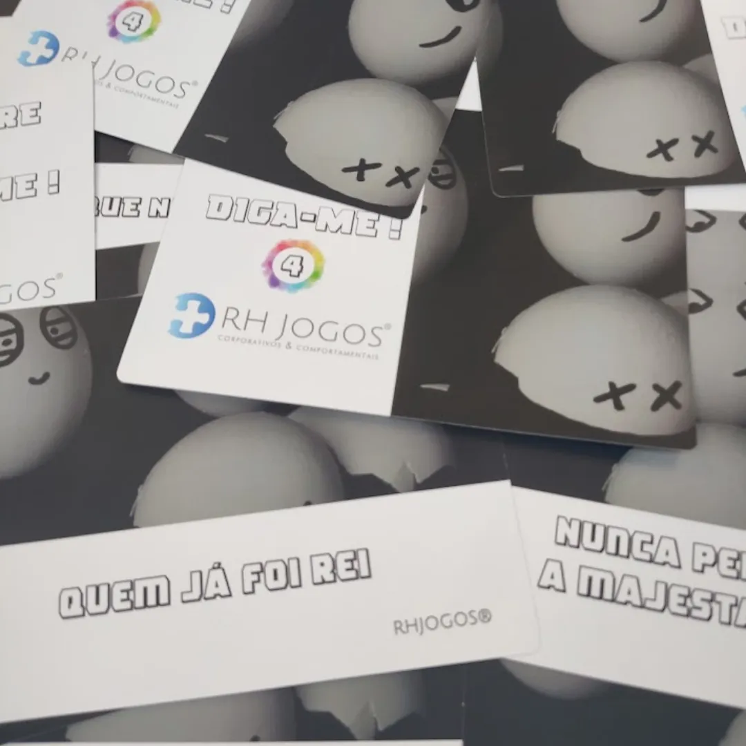 Jogo Quebre e Diga-me da RHJOGOS – cartas impressas de ditados populares para trabalhar, ressignificação, reflexão e quebra de crenças limitantes, excelente quebra gelo para palestras e atividades de autoconhecimento.