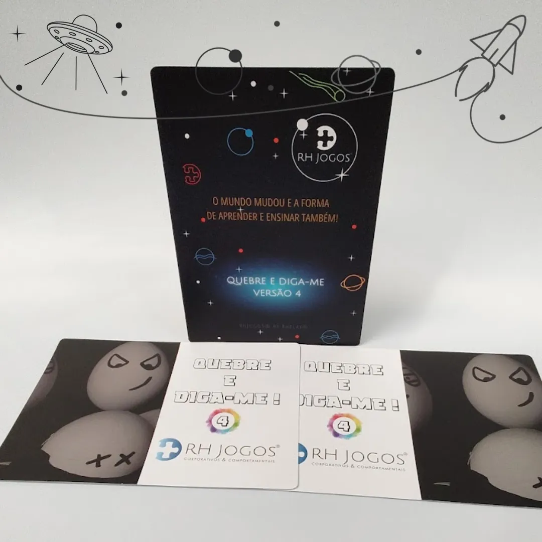 Jogo Quebre e Diga-me da RHJOGOS – cartas impressas de ditados populares para trabalhar, ressignificação, reflexão e quebra de crenças limitantes, excelente quebra gelo para palestras e atividades de autoconhecimento.
