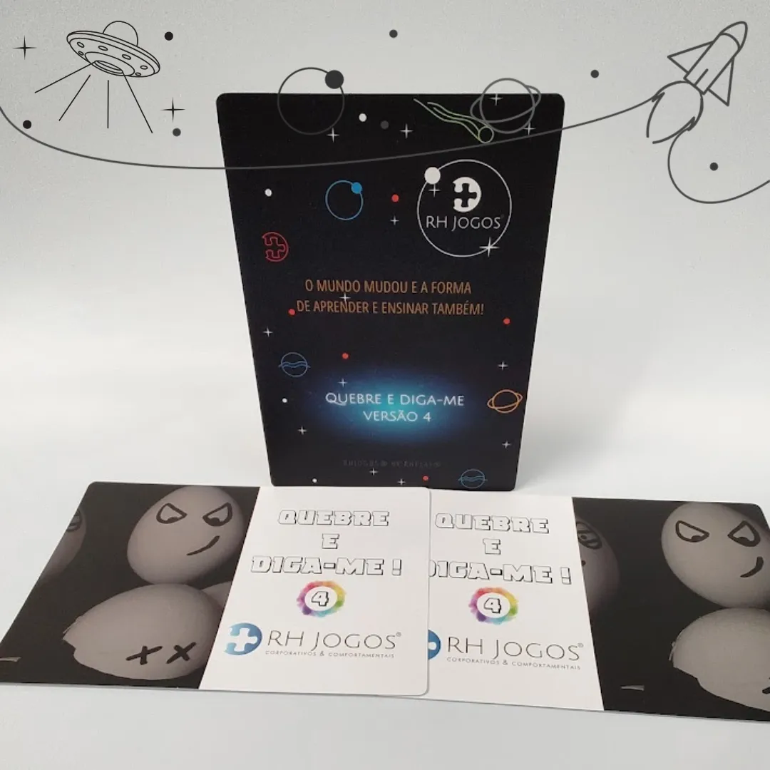 Jogo Quebre e Diga-me da RHJOGOS – cartas impressas de ditados populares para trabalhar, ressignificação, reflexão e quebra de crenças limitantes, excelente quebra gelo para palestras e atividades de autoconhecimento.