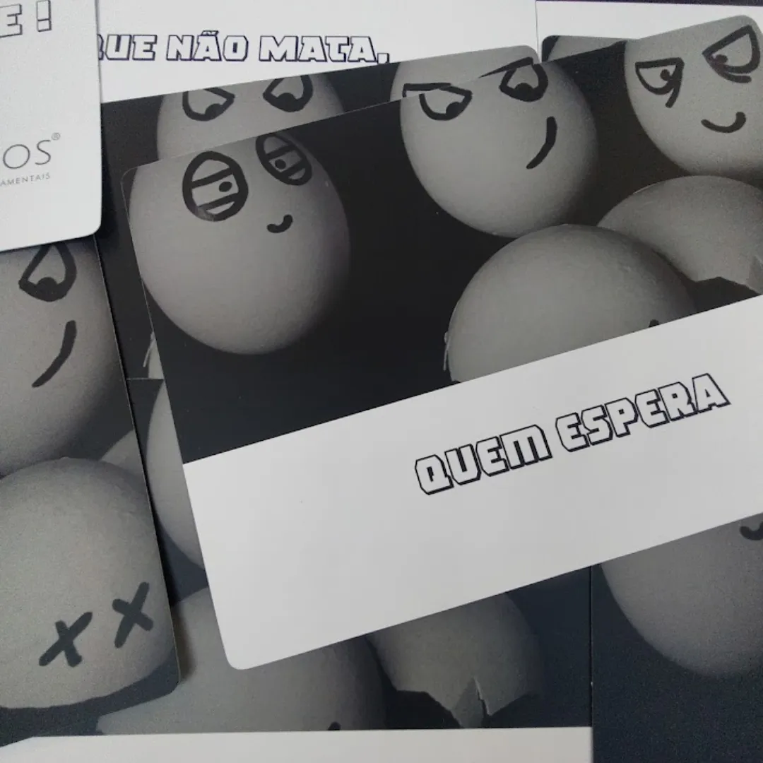 Jogo Quebre e Diga-me da RHJOGOS – cartas impressas de ditados populares para trabalhar, ressignificação, reflexão e quebra de crenças limitantes, excelente quebra gelo para palestras e atividades de autoconhecimento.