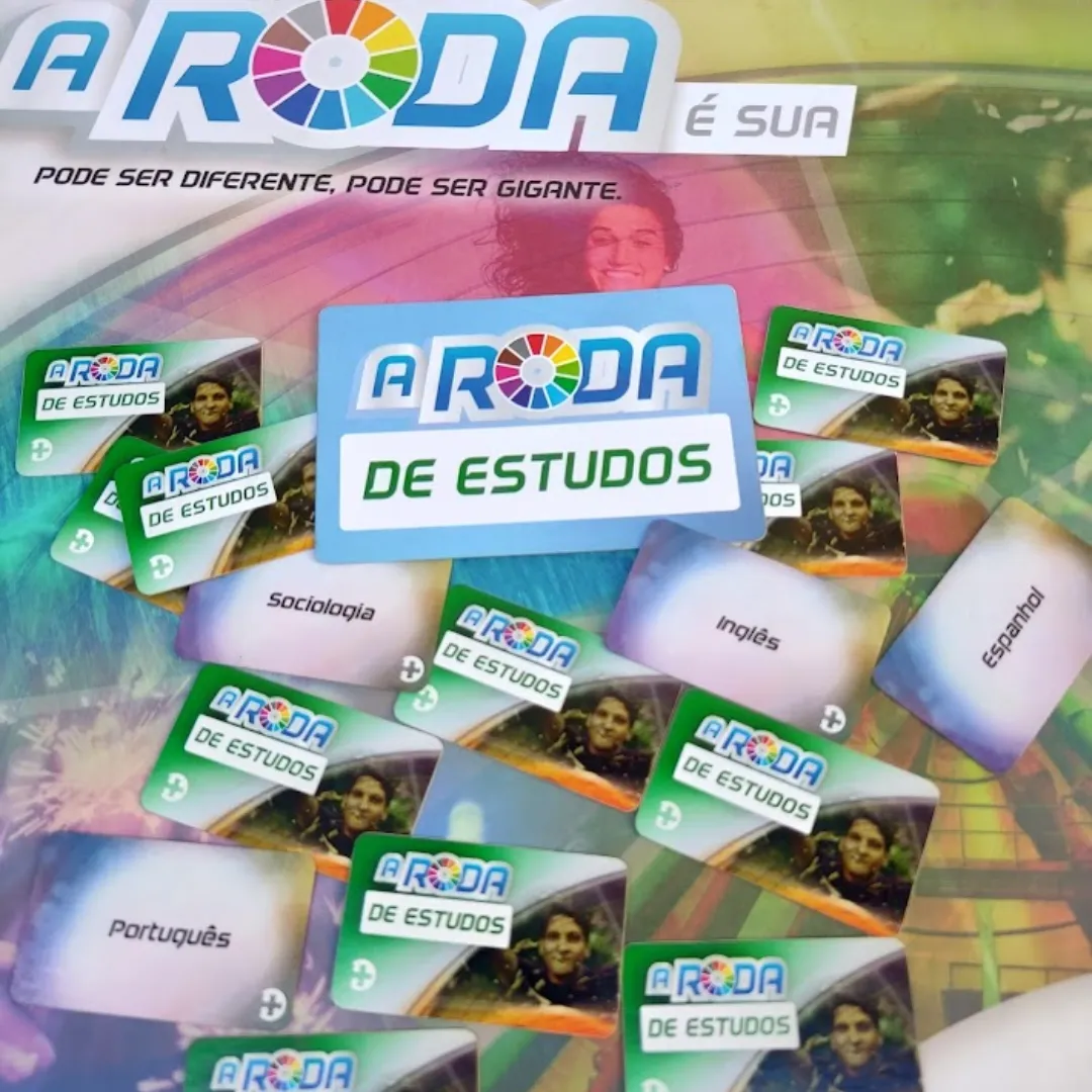 Jogo A Roda é Sua da RHJOGOS usado em processos de coaching, rodas da vida, valores, estudo e autoconhecimento, com cartas coloridas e atividades práticas.