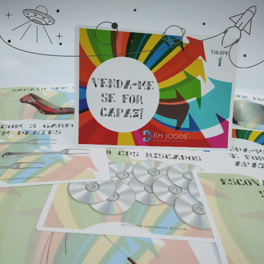 Jogo Venda Me Se For Capaz para treinamento de vendedores e desenvolvimento de técnicas de vendas e comunicação.