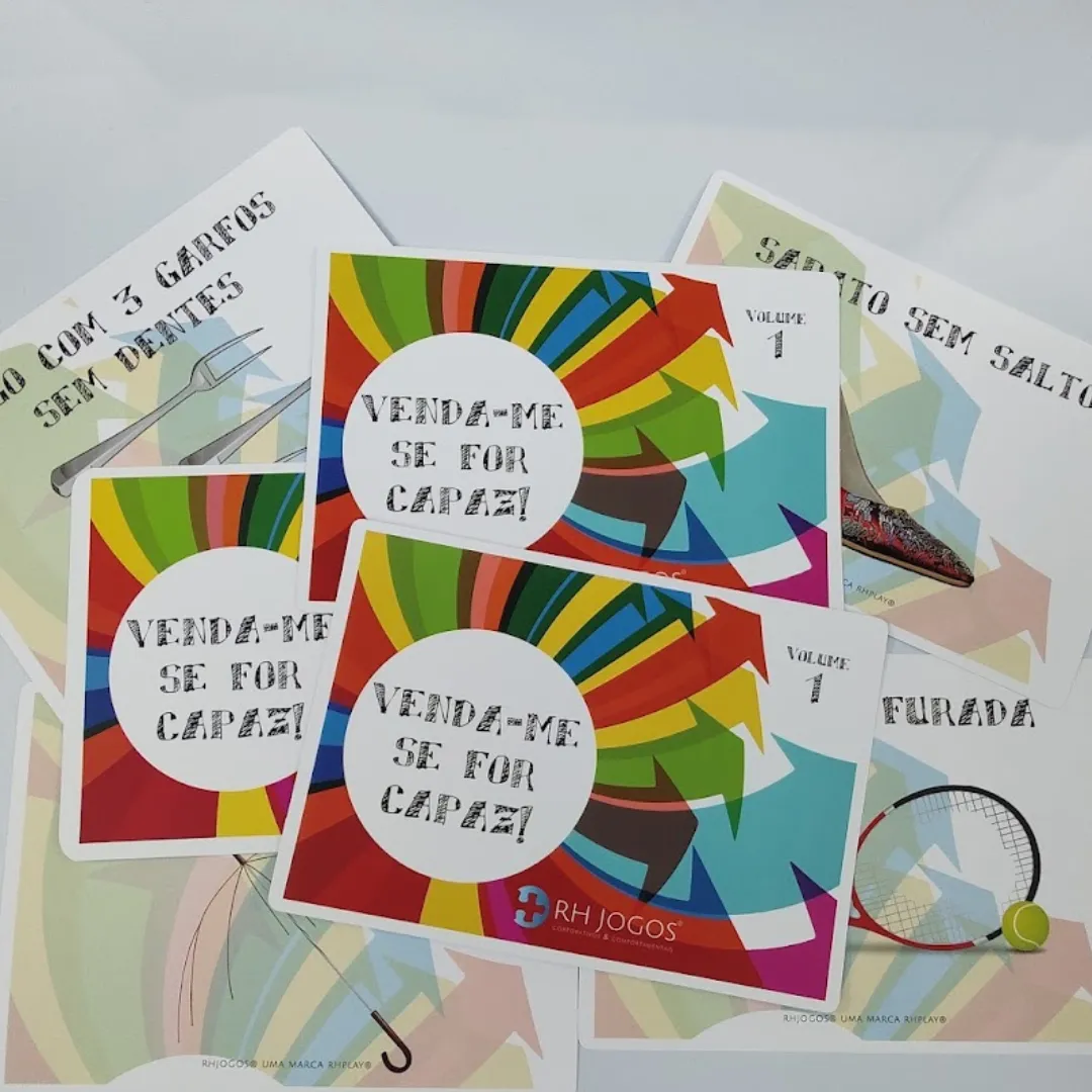 Jogo Venda Me Se For Capaz para treinamento de vendedores e desenvolvimento de técnicas de vendas e comunicação.