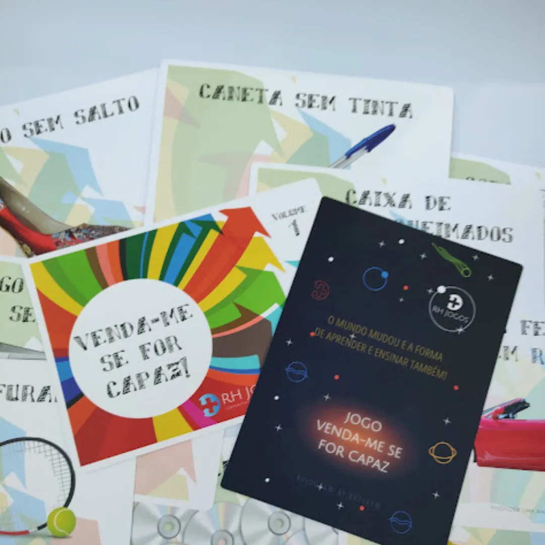 Jogo Venda Me Se For Capaz para treinamento de vendedores e desenvolvimento de técnicas de vendas e comunicação.