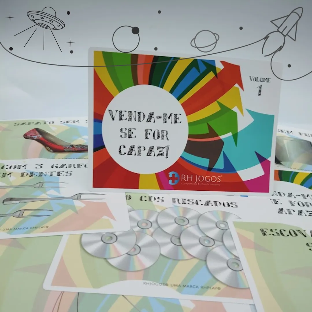 Jogo Venda Me Se For Capaz para treinamento de vendedores e desenvolvimento de técnicas de vendas e comunicação.