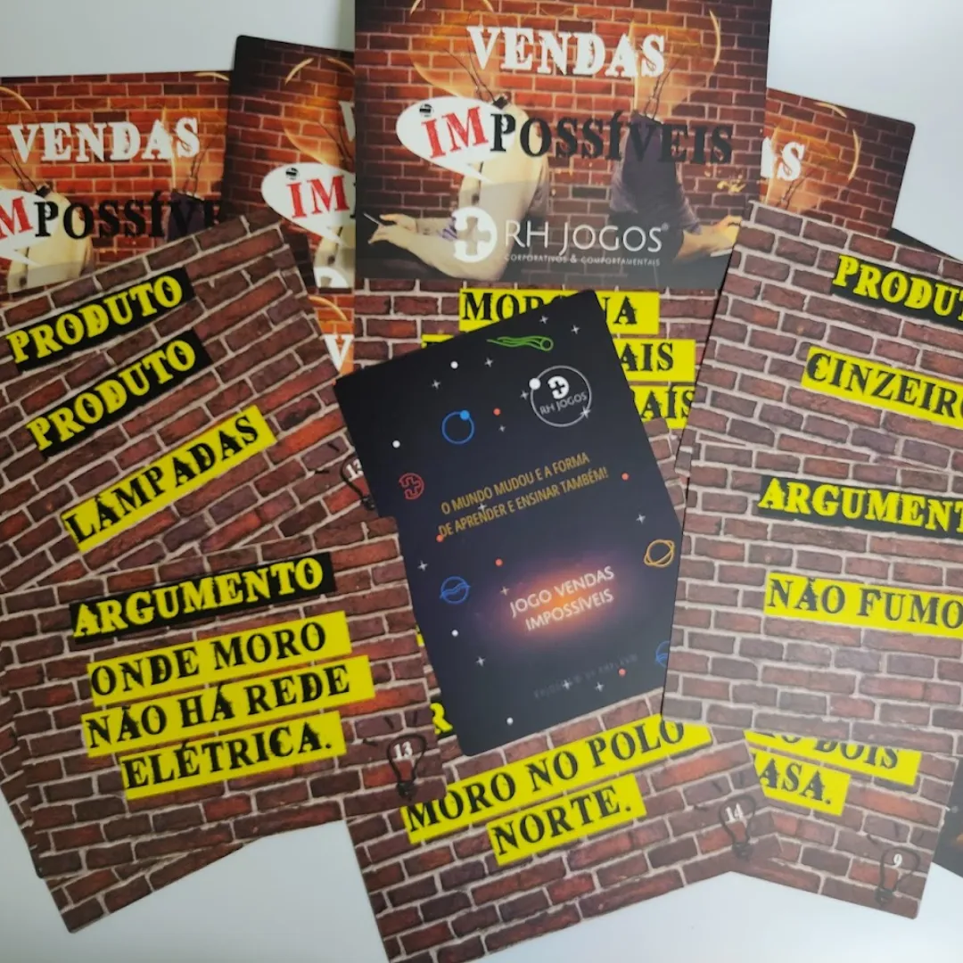 Jogo Vendas Impossíveis – dinâmica de vendas e negociação para treinar quebra de objeções, persuasão e performance comercial.