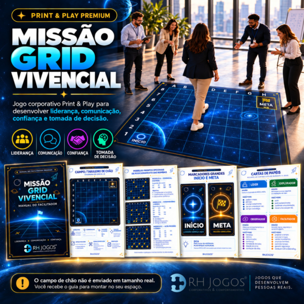 Missão Grid Vivencial – Jogo Corporativo para Liderança | Print & Play RHJOGOS®
